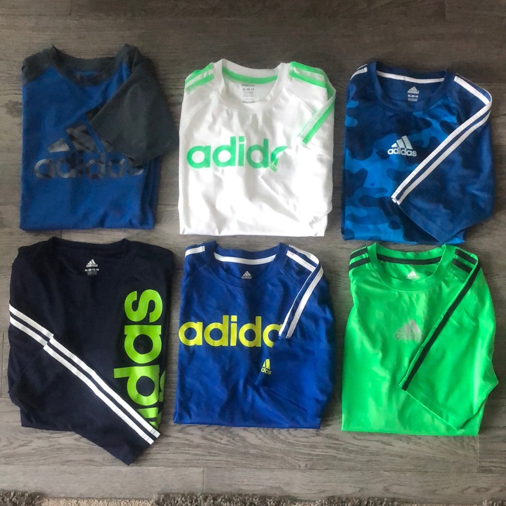 Lot of 6 Adidas Shirts ~ Boys Size XL